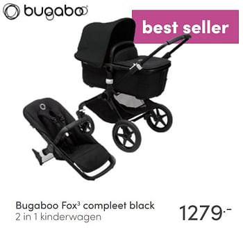 Aanbiedingen Bugaboo fox3 compleet black 2 in 1 kinderwagen - Bugaboo - Geldig van 26/06/2022 tot 02/07/2022 bij Baby & Tiener Megastore