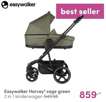 Aanbiedingen Easywalker harvey3 sage green 2 in 1 kinderwagen - Easywalker - Geldig van 26/06/2022 tot 02/07/2022 bij Baby & Tiener Megastore