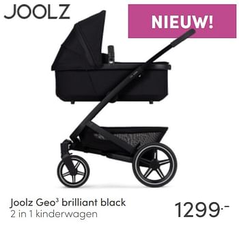 Aanbiedingen Joolz geo3 brilliant black 2 in 1 kinderwagen - Joolz - Geldig van 26/06/2022 tot 02/07/2022 bij Baby & Tiener Megastore