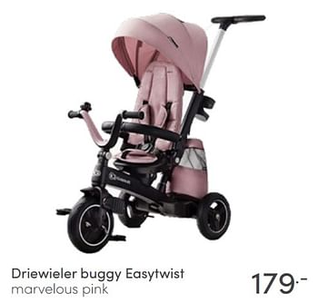 Aanbiedingen Driewieler buggy easytwist marvelous pink - Kinderkraft - Geldig van 26/06/2022 tot 02/07/2022 bij Baby & Tiener Megastore