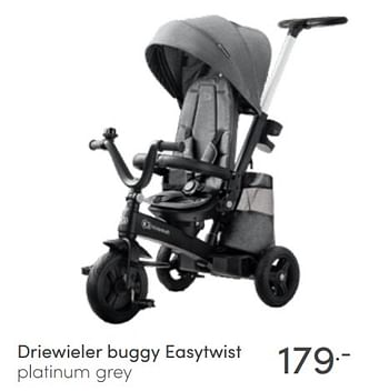 Aanbiedingen Driewieler buggy easytwist platinum grey - Kinderkraft - Geldig van 26/06/2022 tot 02/07/2022 bij Baby & Tiener Megastore