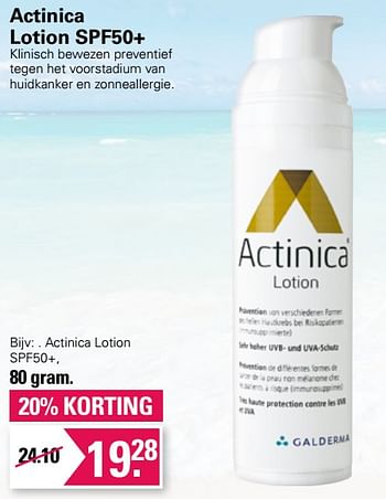 Aanbiedingen Actinica lotion spf50+ - Galderma - Geldig van 22/06/2022 tot 09/07/2022 bij De Online Drogist