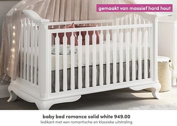 Aanbiedingen Baby bed romance solid white - Huismerk - Baby &amp; Tiener Megastore - Geldig van 26/06/2022 tot 02/07/2022 bij Baby & Tiener Megastore