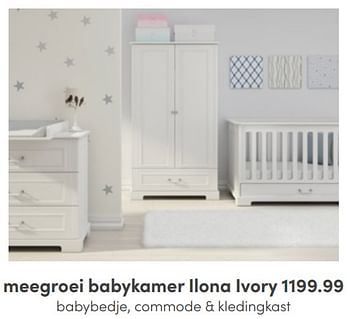 Aanbiedingen Meegroei babykamer ilona ivory - Huismerk - Baby &amp; Tiener Megastore - Geldig van 26/06/2022 tot 02/07/2022 bij Baby & Tiener Megastore