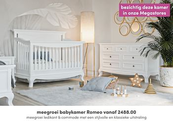 Aanbiedingen Meegroei babykamer romeo - Huismerk - Baby &amp; Tiener Megastore - Geldig van 26/06/2022 tot 02/07/2022 bij Baby & Tiener Megastore