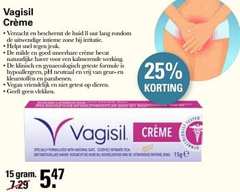 Aanbiedingen Vagisil crème - Vagisil - Geldig van 22/06/2022 tot 09/07/2022 bij De Online Drogist