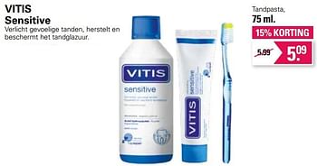 Aanbiedingen Vitis sensitive tandpasta - Vitis - Geldig van 22/06/2022 tot 09/07/2022 bij De Online Drogist