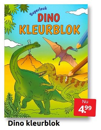 Aanbiedingen Dino kleurblok - Huismerk - Boekenvoordeel - Geldig van 24/06/2022 tot 04/09/2022 bij Boekenvoordeel