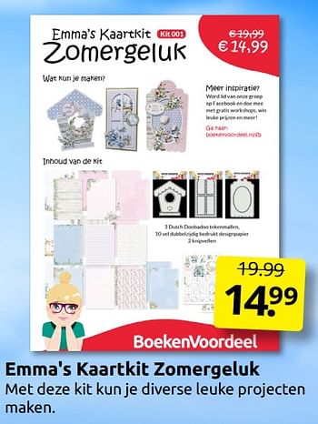 Aanbiedingen Emma`s kaartkit zomergeluk - Huismerk - Boekenvoordeel - Geldig van 24/06/2022 tot 04/09/2022 bij Boekenvoordeel