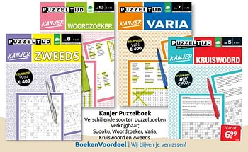 Aanbiedingen Kanjer puzzelboek - Huismerk - Boekenvoordeel - Geldig van 24/06/2022 tot 04/09/2022 bij Boekenvoordeel