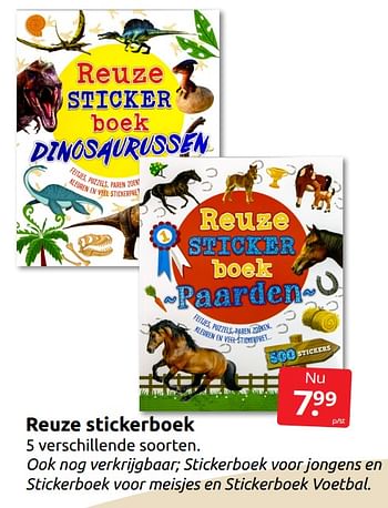 Aanbiedingen Reuze stickerboek - Huismerk - Boekenvoordeel - Geldig van 24/06/2022 tot 04/09/2022 bij Boekenvoordeel