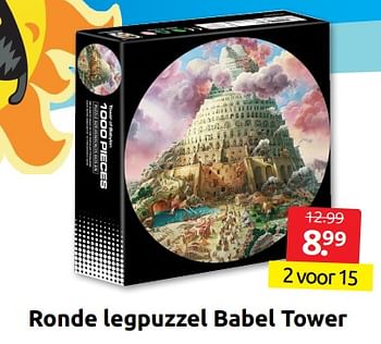 Aanbiedingen Ronde legpuzzel babel tower - Huismerk - Boekenvoordeel - Geldig van 24/06/2022 tot 04/09/2022 bij Boekenvoordeel