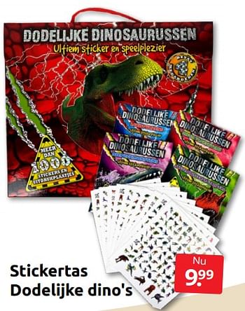Aanbiedingen Stickertas dodelijke dino`s - Huismerk - Boekenvoordeel - Geldig van 24/06/2022 tot 04/09/2022 bij Boekenvoordeel