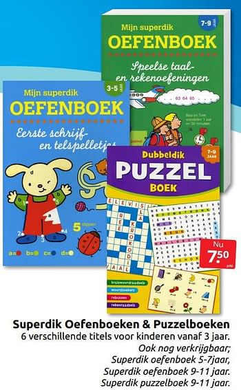 Aanbiedingen Superdik oefenboeken + puzzelboeken - Huismerk - Boekenvoordeel - Geldig van 24/06/2022 tot 04/09/2022 bij Boekenvoordeel