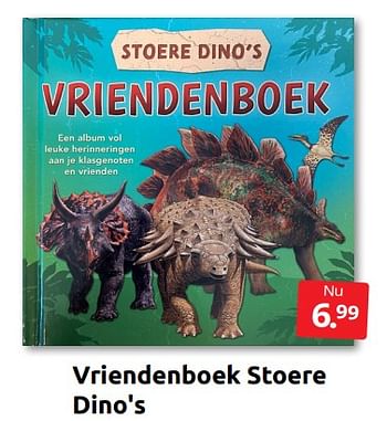 Aanbiedingen Vriendenboek stoere dino`s - Huismerk - Boekenvoordeel - Geldig van 24/06/2022 tot 04/09/2022 bij Boekenvoordeel