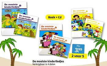 Aanbiedingen De mooiste kinderliedjes - Huismerk - Boekenvoordeel - Geldig van 24/06/2022 tot 04/09/2022 bij Boekenvoordeel