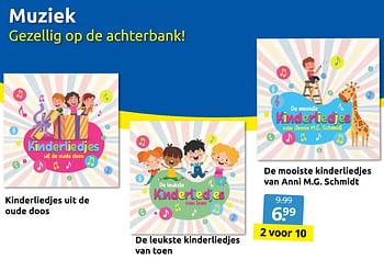 Aanbiedingen De mooiste kinderliedjes van anni m.g. schmidt - Huismerk - Boekenvoordeel - Geldig van 24/06/2022 tot 04/09/2022 bij Boekenvoordeel