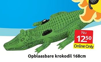 Aanbiedingen Opblaasbare krokodil - Huismerk - Boekenvoordeel - Geldig van 24/06/2022 tot 04/09/2022 bij Boekenvoordeel