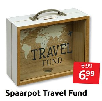 Aanbiedingen Spaarpot travel fund - Huismerk - Boekenvoordeel - Geldig van 24/06/2022 tot 04/09/2022 bij Boekenvoordeel