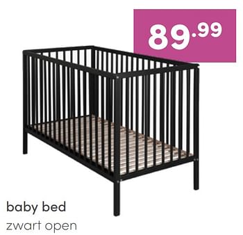 Aanbiedingen Baby bed zwart open - Huismerk - Baby &amp; Tiener Megastore - Geldig van 03/07/2022 tot 09/07/2022 bij Baby & Tiener Megastore