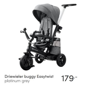 Aanbiedingen Driewieler buggy easytwist platinum grey - Kinderkraft - Geldig van 03/07/2022 tot 09/07/2022 bij Baby & Tiener Megastore