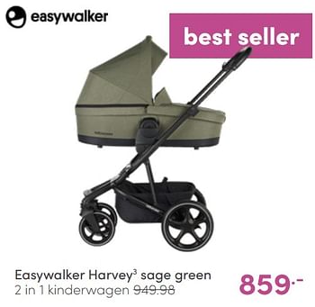 Aanbiedingen Easywalker harvey3 sage green 2 in 1 kinderwagen - Easywalker - Geldig van 03/07/2022 tot 09/07/2022 bij Baby & Tiener Megastore
