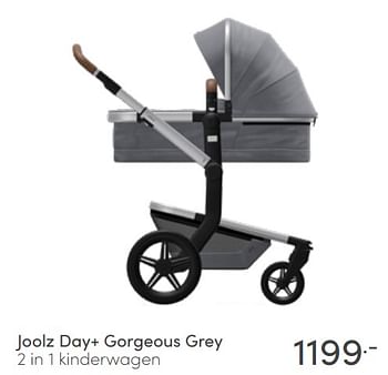 Aanbiedingen Joolz day+ gorgeous grey 2 in 1 kinderwagen - Joolz - Geldig van 03/07/2022 tot 09/07/2022 bij Baby & Tiener Megastore