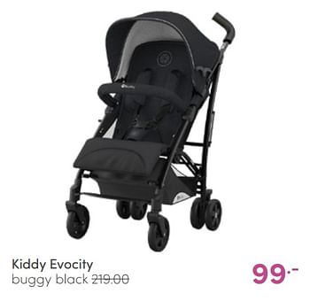 Aanbiedingen Kiddy evocity buggy black - Kiddy - Geldig van 03/07/2022 tot 09/07/2022 bij Baby & Tiener Megastore