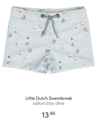 Aanbiedingen Little dutch zwembroek sailors bay olive - Little Dutch - Geldig van 03/07/2022 tot 09/07/2022 bij Baby & Tiener Megastore