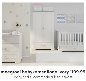 Aanbiedingen Meegroei babykamer ilona ivory - Huismerk - Baby &amp; Tiener Megastore - Geldig van 03/07/2022 tot 09/07/2022 bij Baby & Tiener Megastore