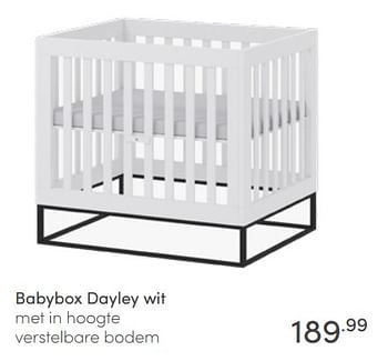 Aanbiedingen Babybox dayley wit met in hoogte verstelbare bodem - Huismerk - Baby &amp; Tiener Megastore - Geldig van 03/07/2022 tot 09/07/2022 bij Baby & Tiener Megastore