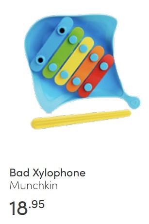 Aanbiedingen Bad xylophone munchkin - Munchkin - Geldig van 03/07/2022 tot 09/07/2022 bij Baby & Tiener Megastore