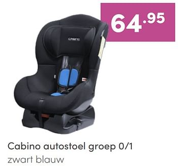 Aanbiedingen Cabino autostoel zwart blauw - Cabino - Geldig van 03/07/2022 tot 09/07/2022 bij Baby & Tiener Megastore