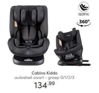 Aanbiedingen Cabino kiddo autostoel zwart - Cabino - Geldig van 03/07/2022 tot 09/07/2022 bij Baby & Tiener Megastore