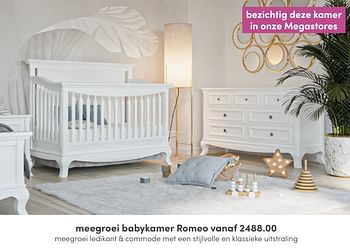 Aanbiedingen Meegroei babykamer romeo - Huismerk - Baby &amp; Tiener Megastore - Geldig van 03/07/2022 tot 09/07/2022 bij Baby & Tiener Megastore