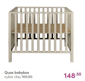 Aanbiedingen Quax babybox cubic clay - Quax - Geldig van 03/07/2022 tot 09/07/2022 bij Baby & Tiener Megastore