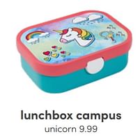 Aanbiedingen Lunchbox campus unicorn - Mepal - Geldig van 03/07/2022 tot 09/07/2022 bij Baby & Tiener Megastore