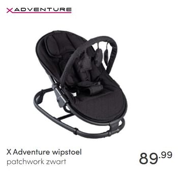Aanbiedingen X adventure wipstoel patchwork zwart - Xadventure - Geldig van 03/07/2022 tot 09/07/2022 bij Baby & Tiener Megastore