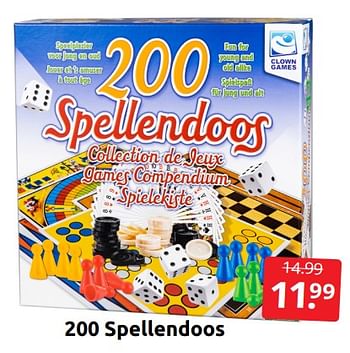 Aanbiedingen 200 spellendoos - Clown Games - Geldig van 02/07/2022 tot 10/07/2022 bij Boekenvoordeel