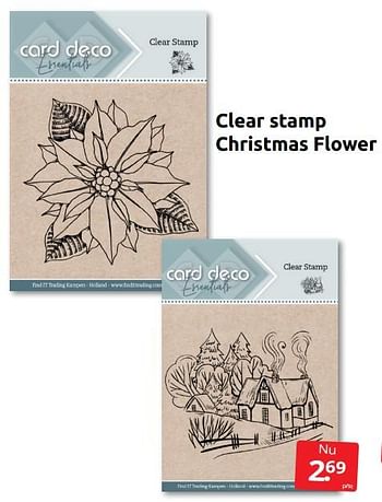 Aanbiedingen Clear stamp christmas flower - Card Deco Essentials - Geldig van 02/07/2022 tot 10/07/2022 bij Boekenvoordeel