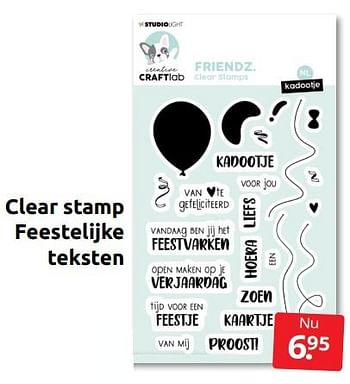 Aanbiedingen Clear stamp feestelijke teksten - Studio Light - Geldig van 02/07/2022 tot 10/07/2022 bij Boekenvoordeel