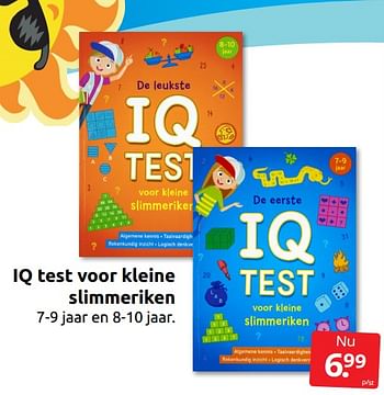 Aanbiedingen Iq test voor kleine slimmeriken - Huismerk - Boekenvoordeel - Geldig van 02/07/2022 tot 10/07/2022 bij Boekenvoordeel