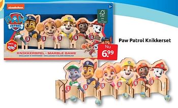 Aanbiedingen Paw patrol knikkerset - PAW  PATROL - Geldig van 02/07/2022 tot 10/07/2022 bij Boekenvoordeel