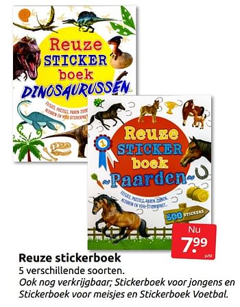 Aanbiedingen Reuze stickerboek - Huismerk - Boekenvoordeel - Geldig van 02/07/2022 tot 10/07/2022 bij Boekenvoordeel