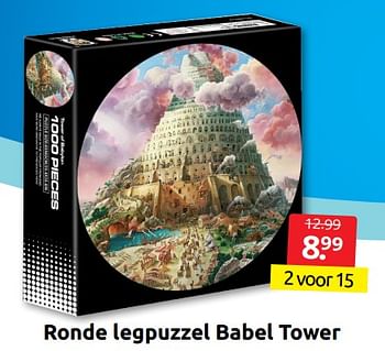 Aanbiedingen Ronde legpuzzel babel tower - Huismerk - Boekenvoordeel - Geldig van 02/07/2022 tot 10/07/2022 bij Boekenvoordeel