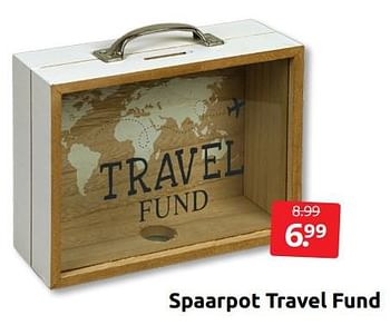Aanbiedingen Spaarpot travel fund - Huismerk - Boekenvoordeel - Geldig van 02/07/2022 tot 10/07/2022 bij Boekenvoordeel