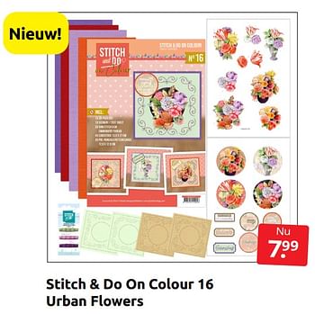 Aanbiedingen Stitch + do on colour 16 urban flowers - Huismerk - Boekenvoordeel - Geldig van 02/07/2022 tot 10/07/2022 bij Boekenvoordeel