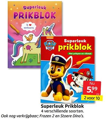 Aanbiedingen Superleuk prikblok - Huismerk - Boekenvoordeel - Geldig van 02/07/2022 tot 10/07/2022 bij Boekenvoordeel