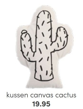 Aanbiedingen Kussen canvas cactus - Huismerk - Baby &amp; Tiener Megastore - Geldig van 03/07/2022 tot 16/07/2022 bij Baby & Tiener Megastore