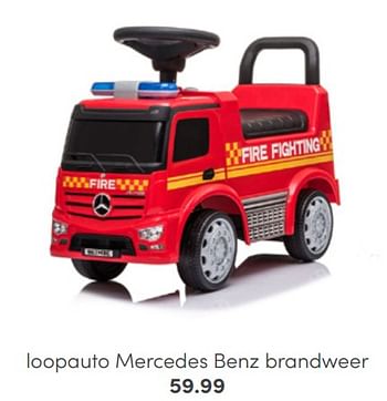 Aanbiedingen Loopauto mercedes benz brandweer - Huismerk - Baby &amp; Tiener Megastore - Geldig van 03/07/2022 tot 16/07/2022 bij Baby & Tiener Megastore